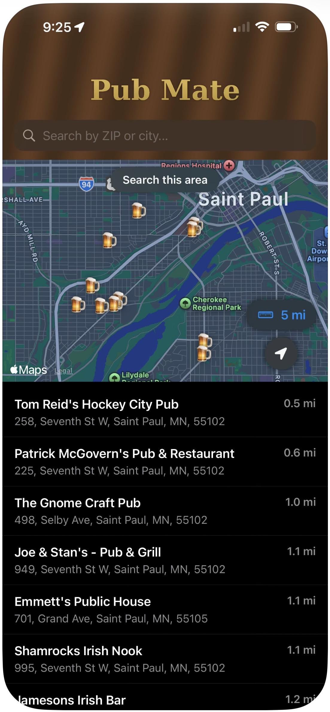 Search and explore screen